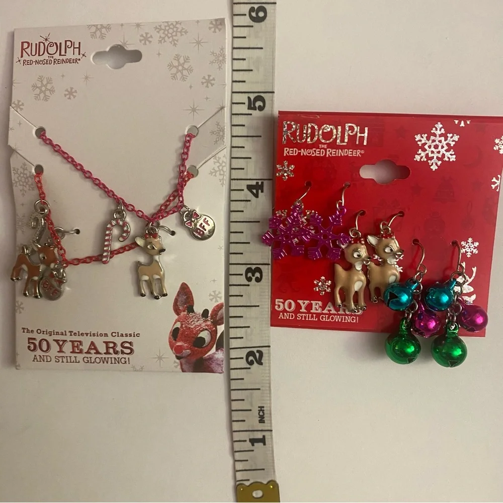 Rudolph Christmas Jewelry Set Accessories NWT